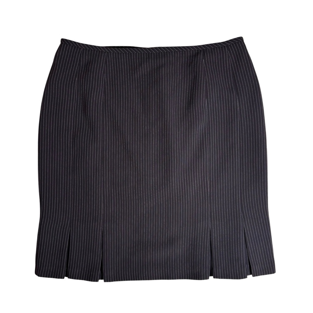 Brown Pinstripe Pencil Skirt 12P